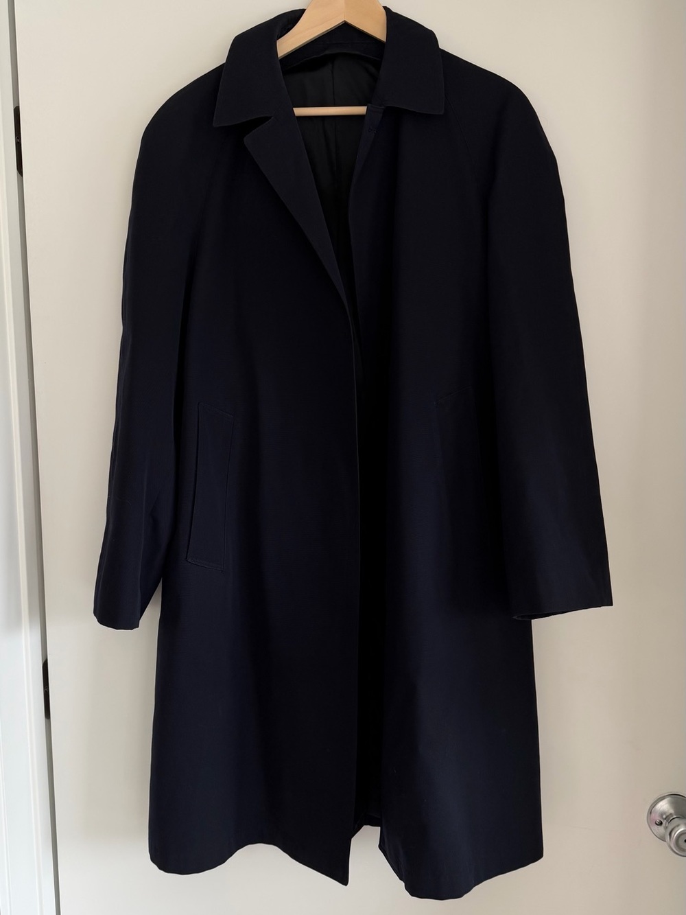 Vintage Women’s Navy Blue Long Overcoat Topcoat Jacket Size Medium